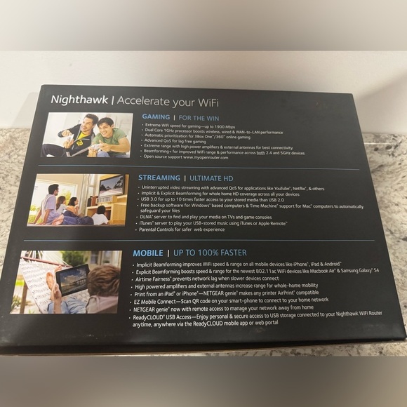 Netgear Nighthawk AC1900 smart wifi router R7000 - Picture 7 of 9